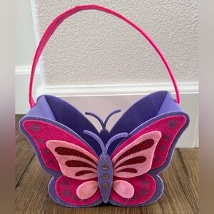 Pink and Purple Butterfly Felt Kids Bag